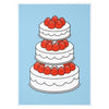 Silkscreen Poster - Strawberry cake, blue - ToppingsKids