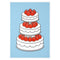 Silkscreen Poster - Strawberry cake, blue - ToppingsKids